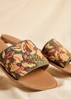 Embroidered Canvas Flat Sandal, Green, large
