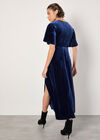 Velvet Wrap Maxi Dress, Navy, large