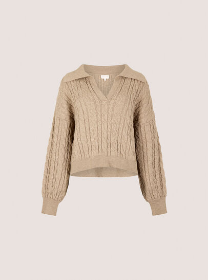Twisted Cable Knit Crop Jumper