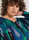 Curve Brushstroke Soft Touch Top, Blue, large
