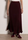 Ruffle Hem Pleated Maxi Skirt, Plum, large