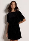 Multicolour Gem Velvet Mini Dress, Black, large