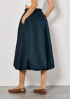 Puff Hem Midi Skirt, Navy, large
