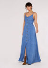 Textured Cami Maxi Dress, Blue, large