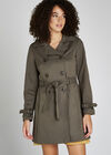 Khaki Classic Tie Waist Trench Coat, Khaki, large
