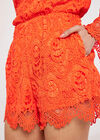 Scallop Lace Shorts, Orange, large