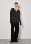 Waffle Jersey Layered Top, Dark Grey - Charcoal, large