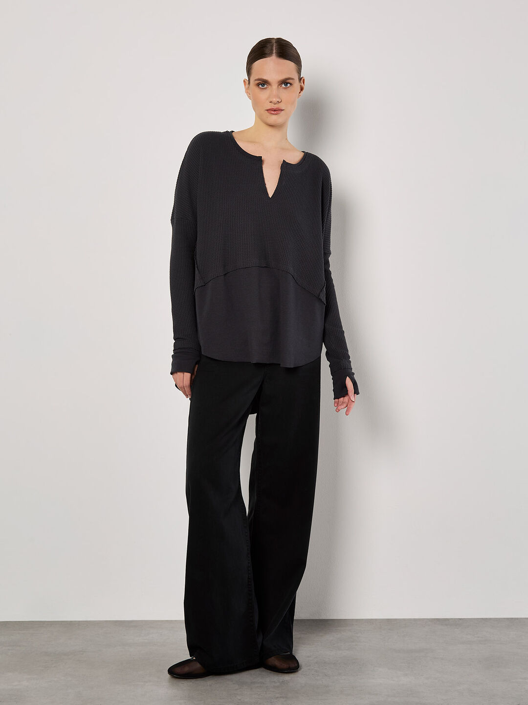 Image of Waffle Jersey Layered Top