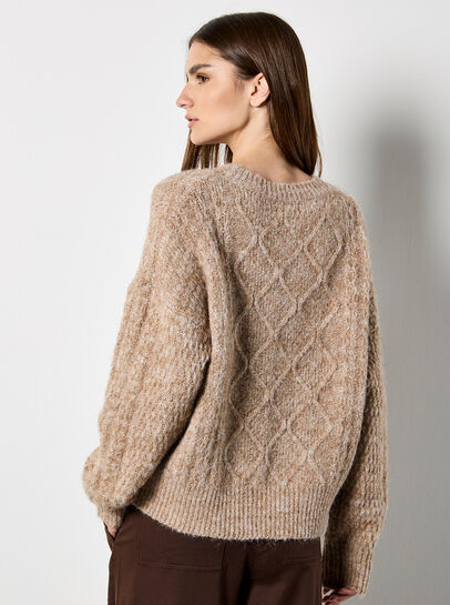 Iridescent Sequin Cable Knit Jumper