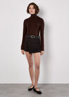 Pocket Wrap Mini Skort, Black, large