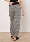 Cotton Blend Ikat Tapered Joggers, Black, large