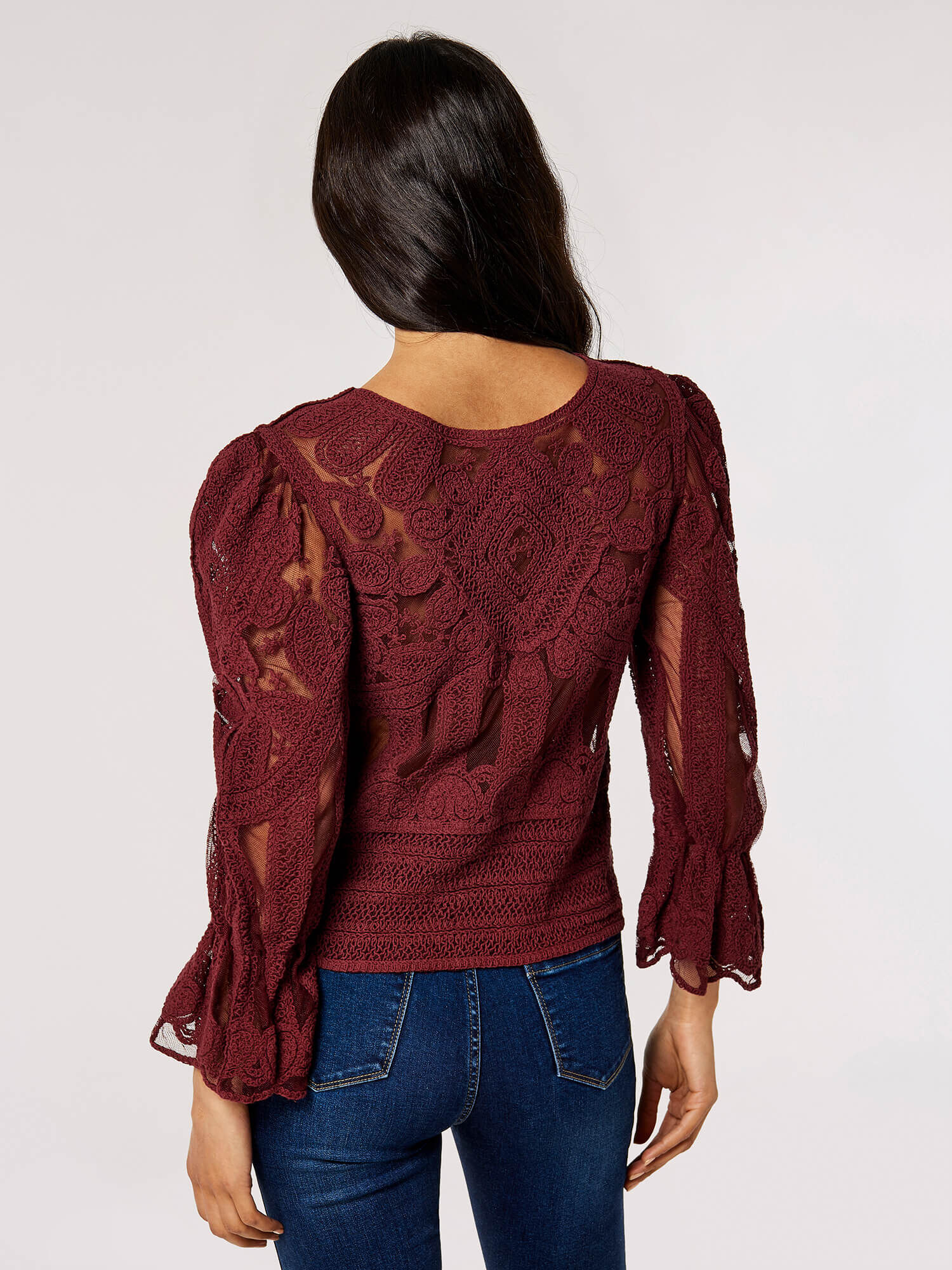 Burgundy mesh top deals