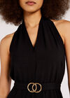 Halterneck Mini Dress, Black, large