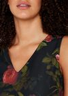Red Gothic Rose A-Line Shift Dress, Red, large
