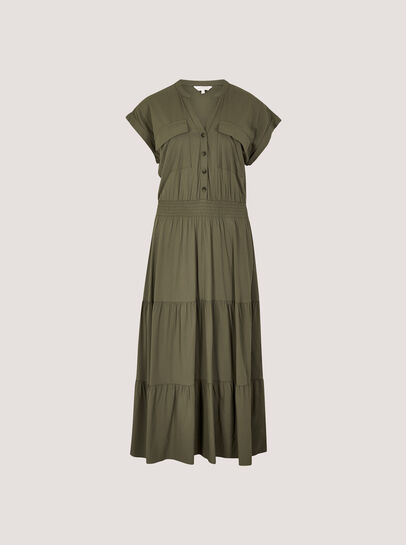 Tiered Utility Midaxi Dress