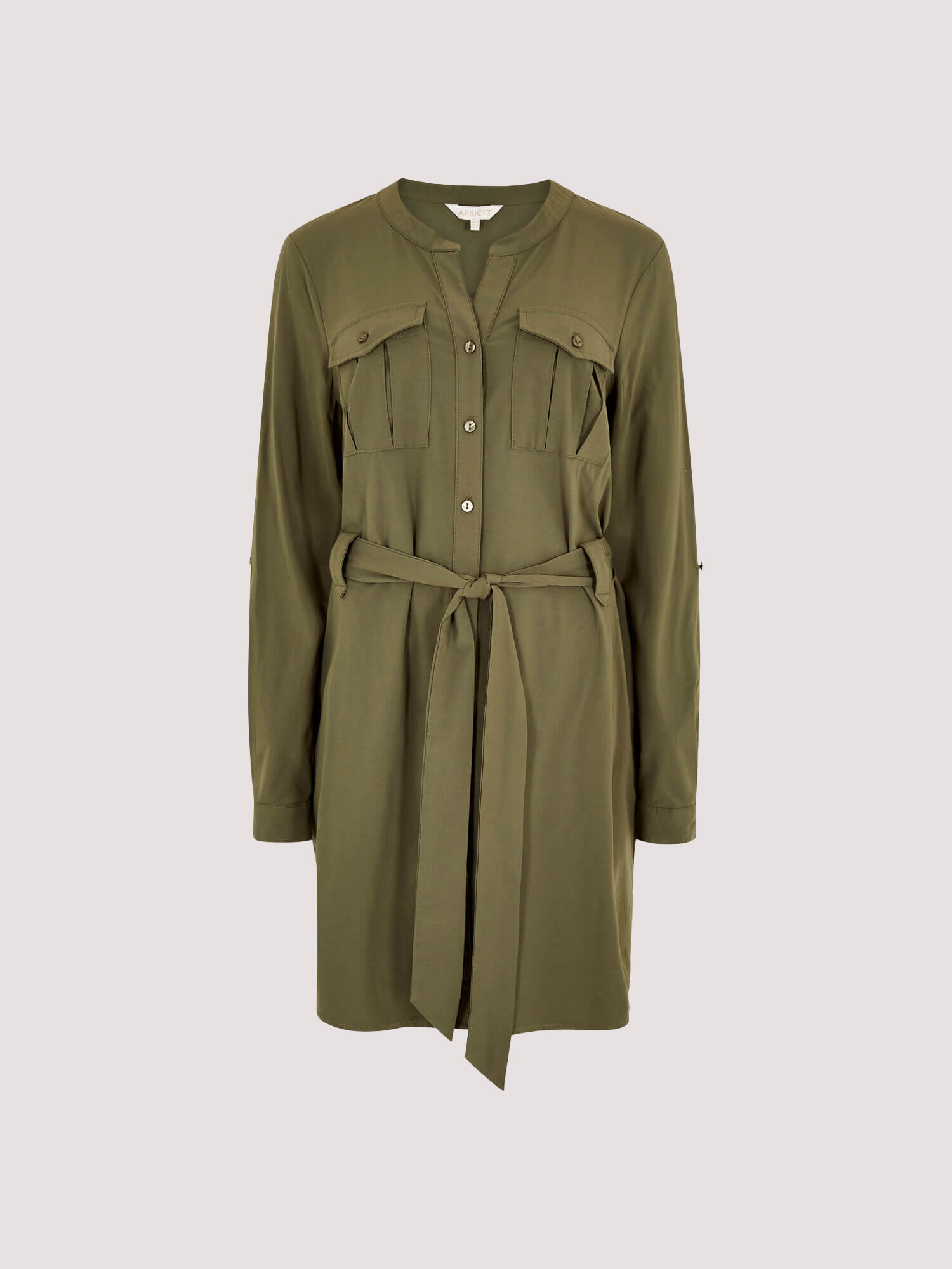 Utility Shirt Mini Dress Apricot Clothing