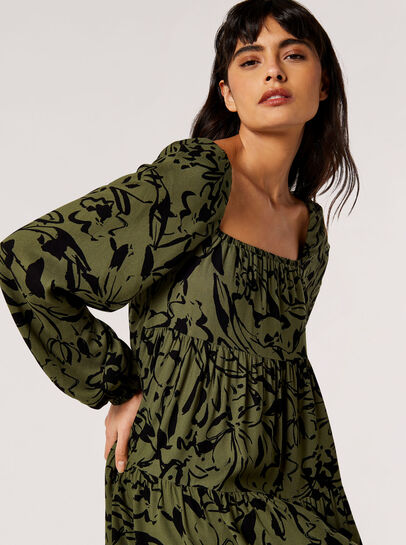 Brushstroke Smock Mini Dress