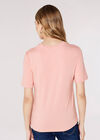 Short Sleeve Plain T-Shirt, Pink, large
