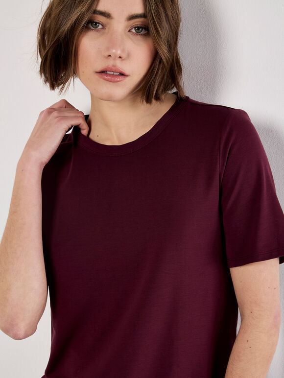 Slim Fit Classic T-Shirt, Burgundy, large