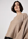 Honeycomb Knit Oversized Top, Stone, large