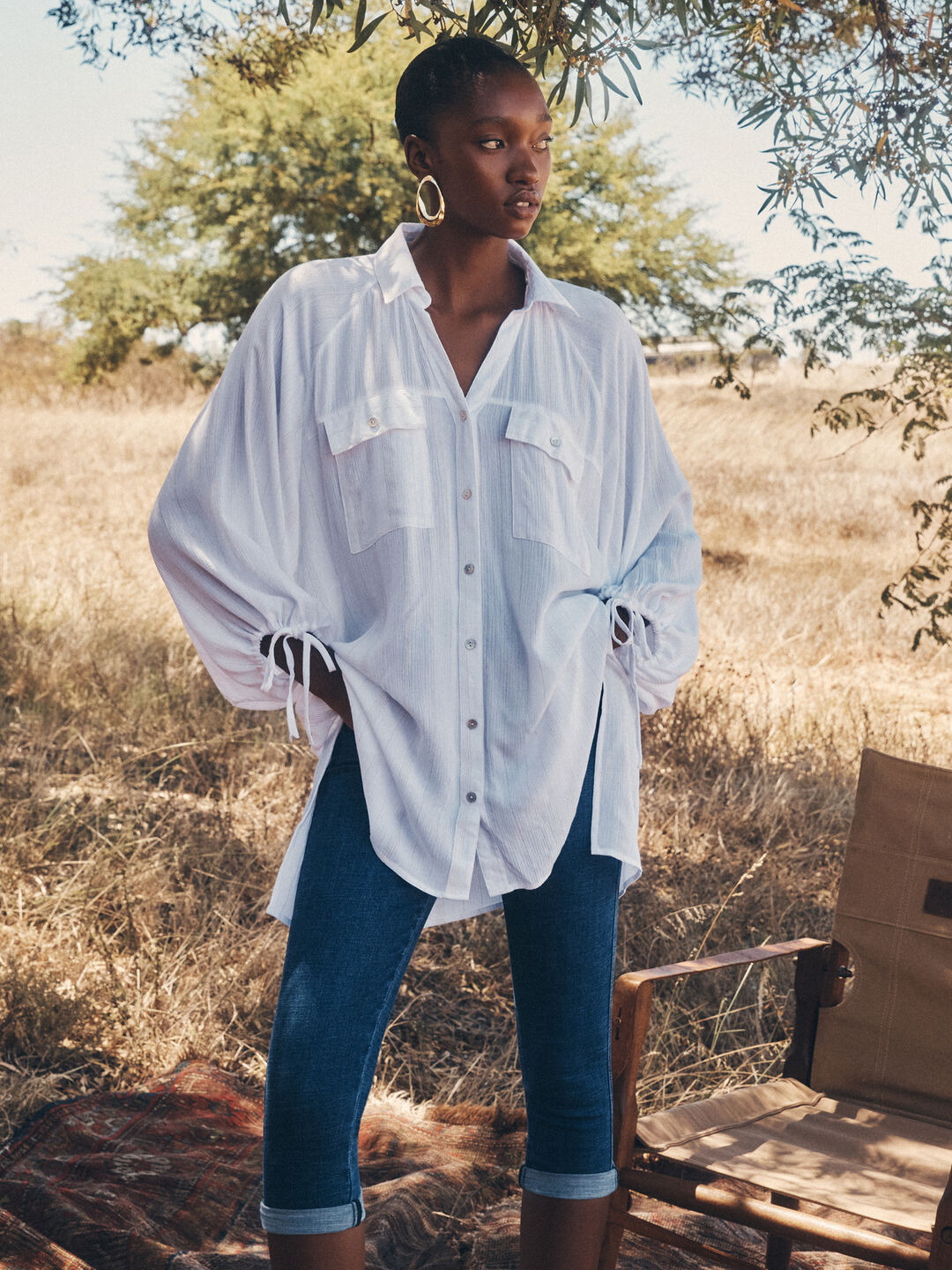 Oversized Longline Shimmer Shirt