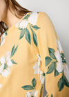 Floral Print Fine Knit Jumper, Yellow, large