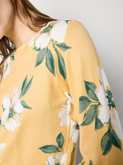 Floral Print Fine Knit Jumper