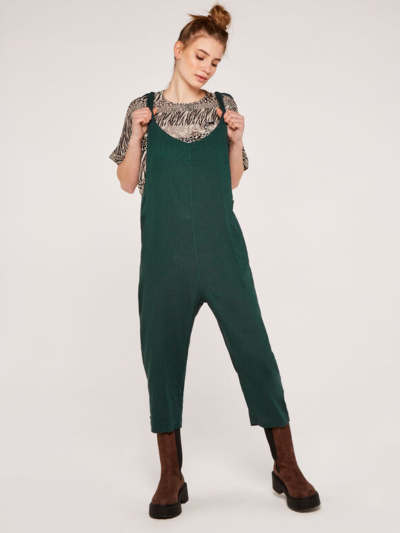 Tie Shoulder Jumpsuit, Green, large