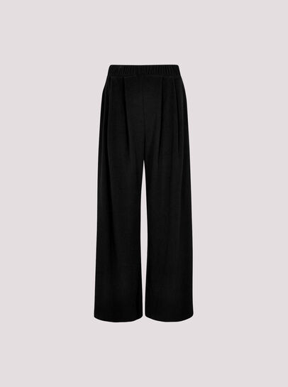 Ribbed Knit Wide Leg Trousers