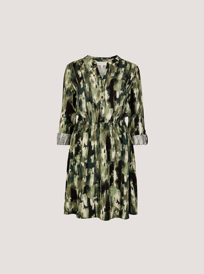 Abstract Print Utility Mini Dress