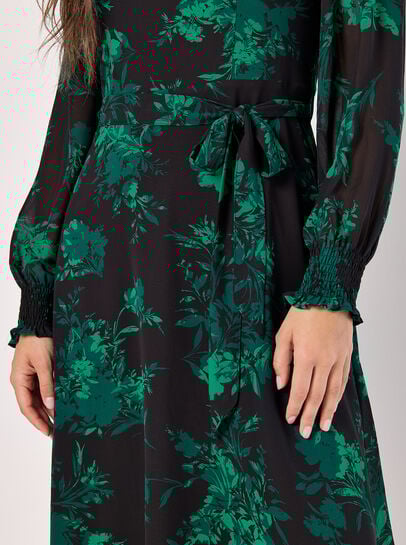 Silhouette Floral Chiffon Midaxi Dress