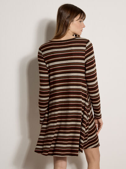 Engineered Stripe Swing Mini Dress