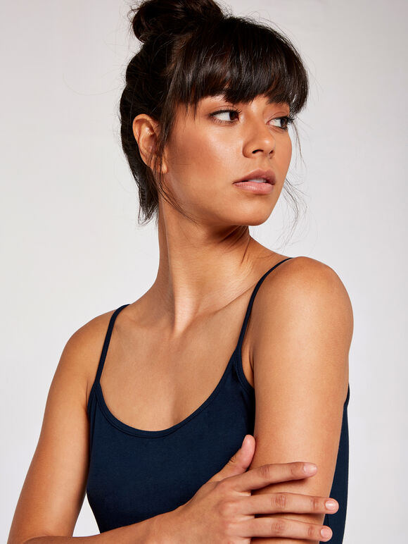 Jersey Cami Top, Navy, large