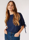 Soft Touch Knitted Top, Navy, large
