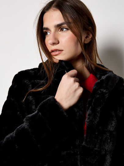 Faux Fur Panel Jacket