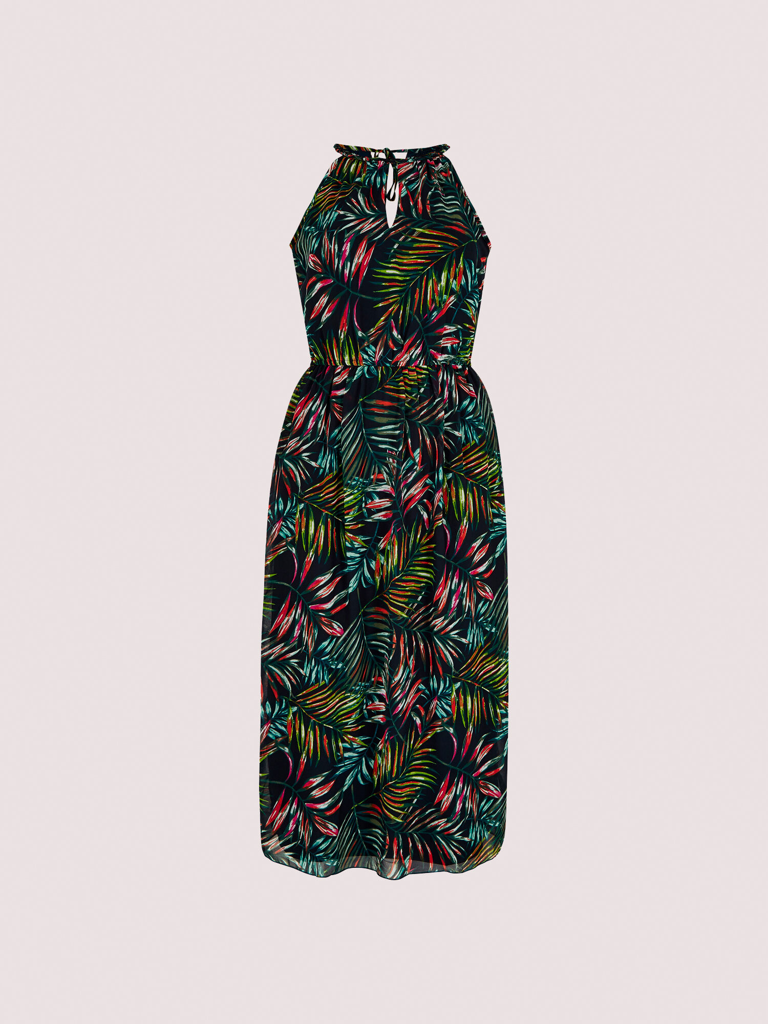 Apricot tropical palm dress on sale