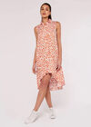 Cheetah Print  Mini Dress, Coral, large