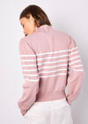 Mock Neck Stripe Jumper, Pink, large