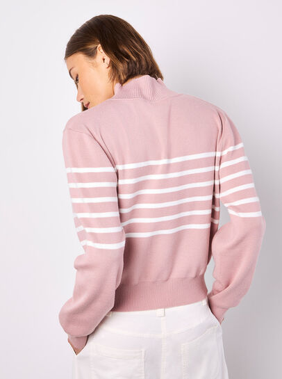Mock Neck Stripe Jumper