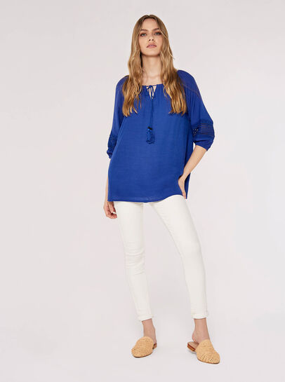 Crochet Detailled Slub Top