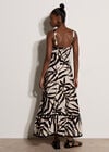 Leaf Silhouette Ric Rac Trim Maxi Dress, Stone, large