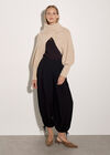 Fisherman Knit Cape Bolero, Stone, large