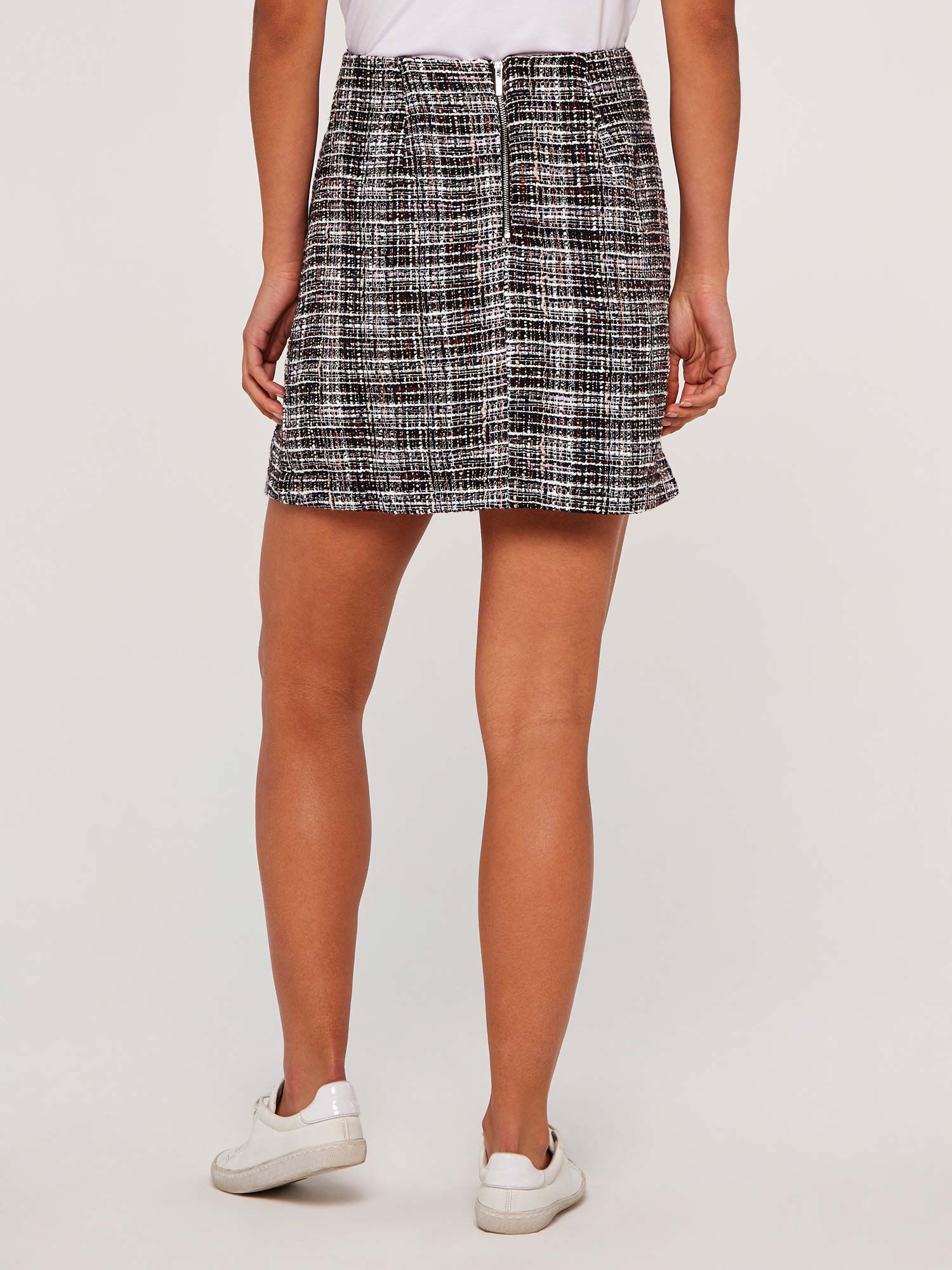 Woven Tweed Skirt Apricot Clothing