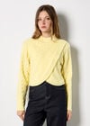 Cable Knit Wrap Jumper, Yellow, large