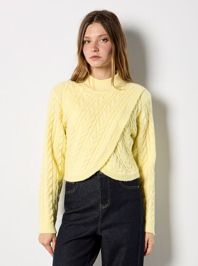 Cable Knit Wrap Jumper