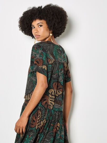 Tropical Leaf Print Shirt