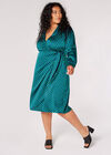 Curve Geometric Satin Midi Dress, Blue, large