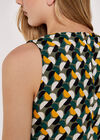 Geometric Print Crop Top, Khaki, large