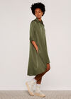  Twill Shirt Dress, Khaki, large