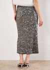 Sequin Embellished Pencil Midaxi Skirt, Grey, large